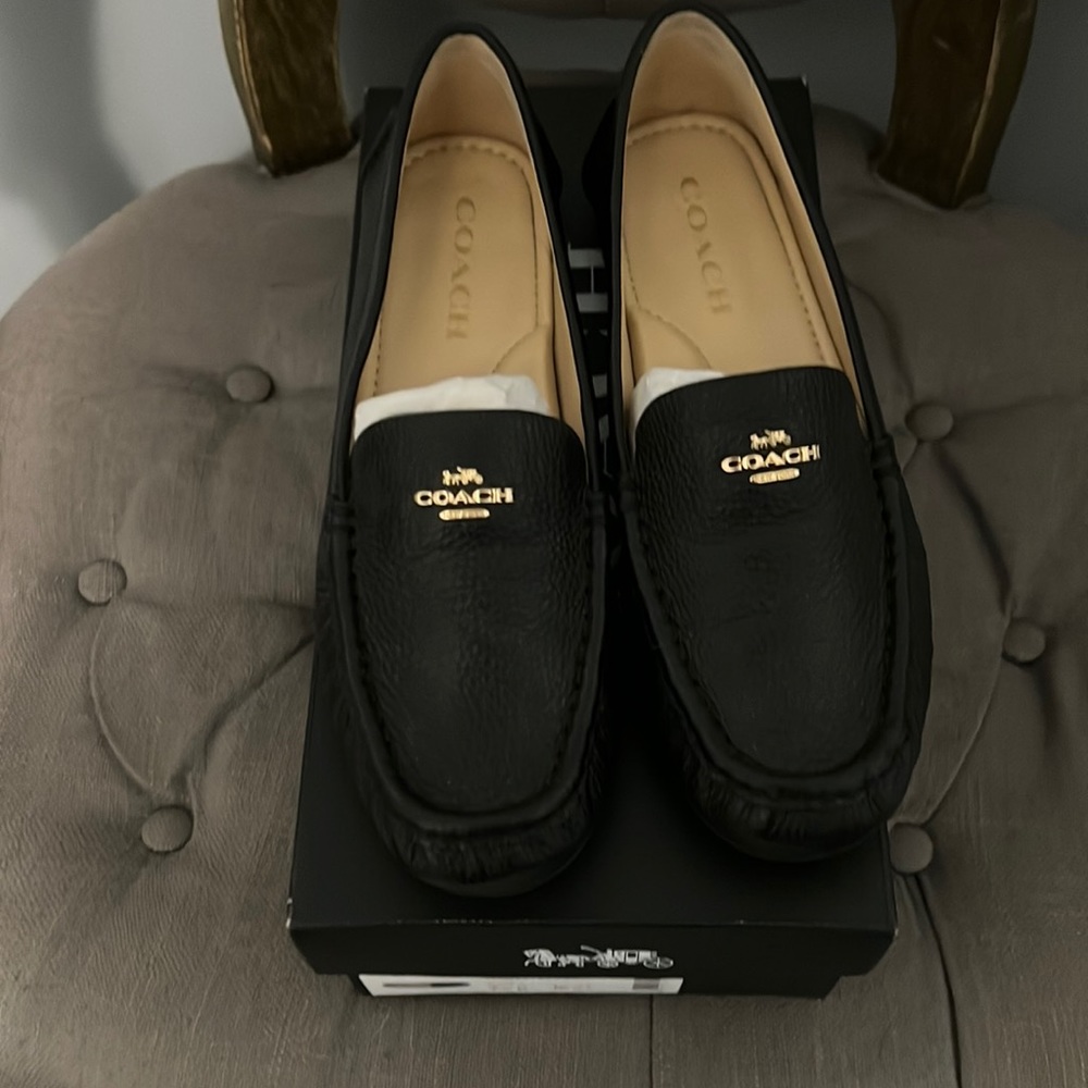 Coach Marley leather slip on drivers